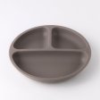 Baby suction plate with 3 compartments - silicone - Taupe