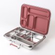 Stainless steel bento lunch box - 5 compartments - Rose
