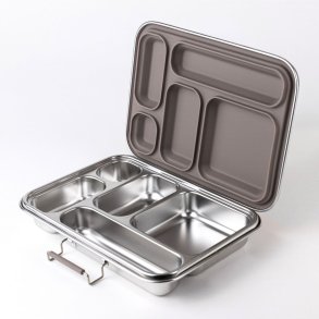 Stainless steel bento lunch box - 5 compartments - Taupe