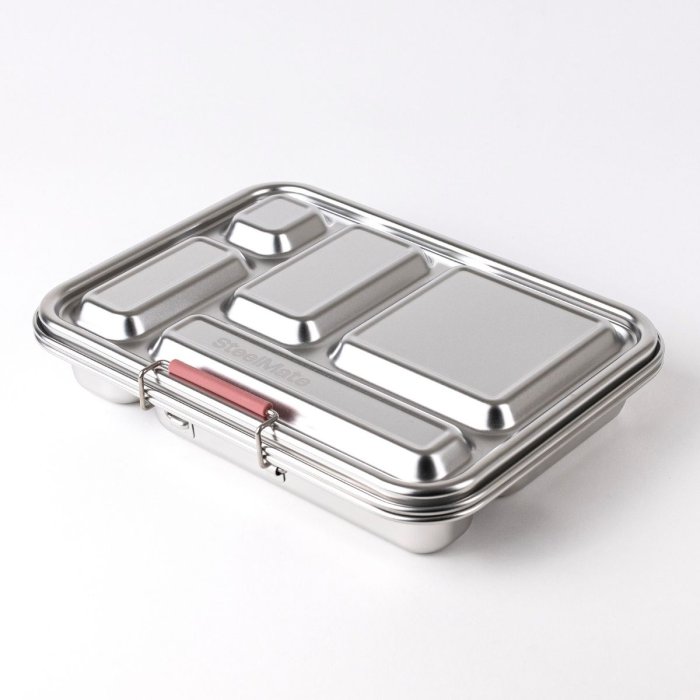 Stainless steel bento lunch box - 5 compartments - Rose