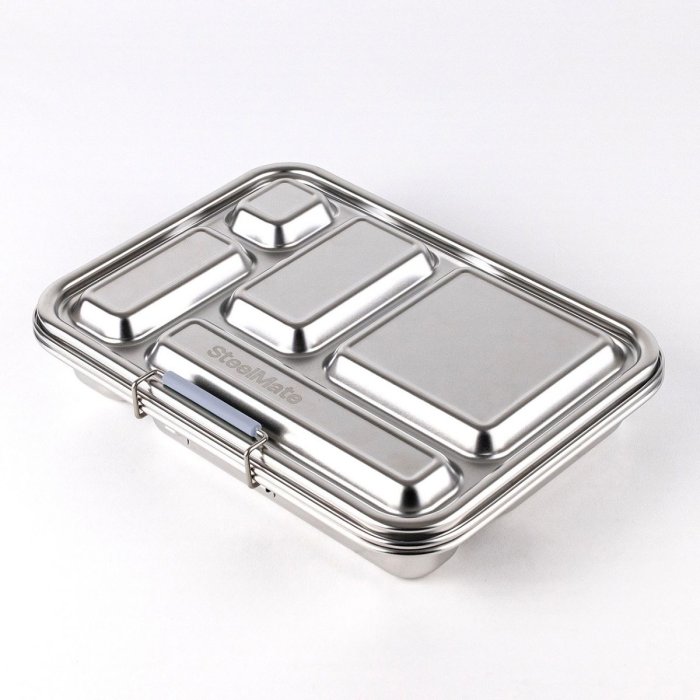 Stainless steel bento lunch box - 5 compartments - Sky