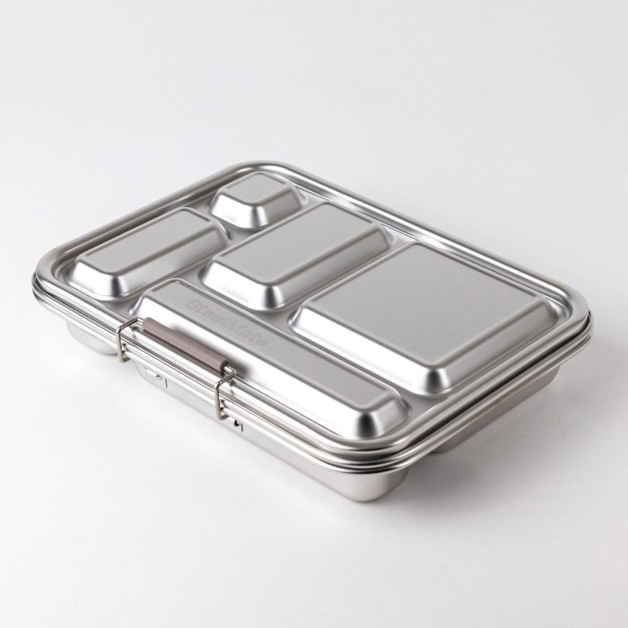 Stainless steel bento lunch box - 5 compartments - Taupe
