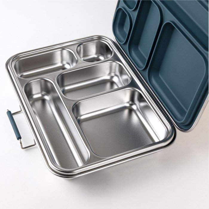Stainless steel bento lunch box - 5 compartments - Teal