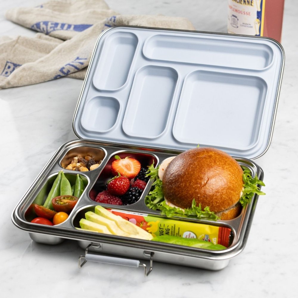 Stainless steel bento lunch box - 5 compartments - Sky