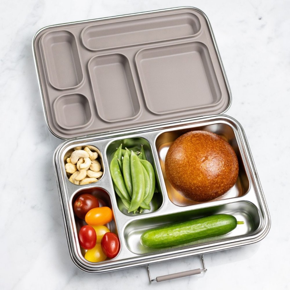 Stainless steel bento lunch box - 5 compartments - Taupe