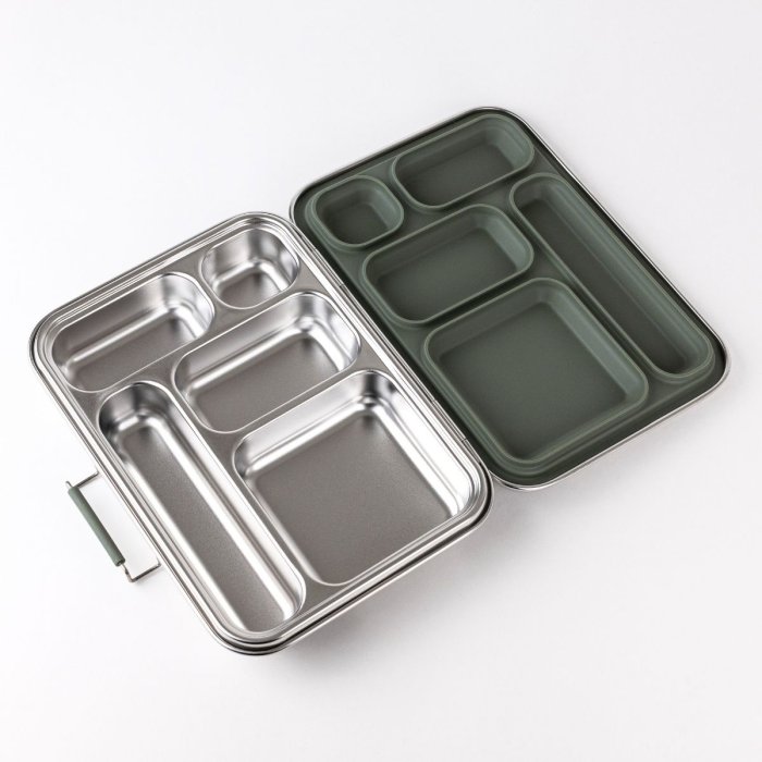 Stainless steel bento lunch box - 5 compartments - Pine