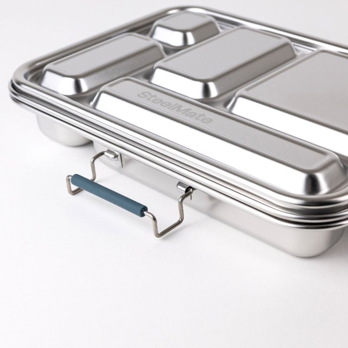 Stainless steel bento lunch box - 5 compartments - Teal