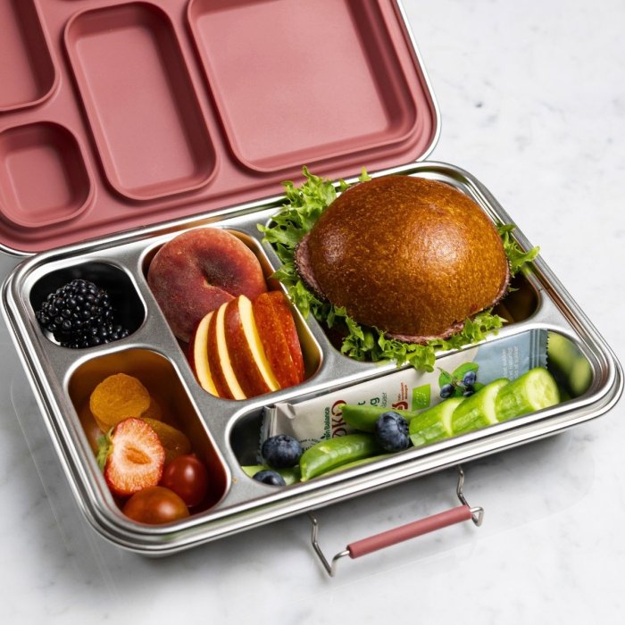 Stainless steel bento lunch box - 5 compartments - Rose