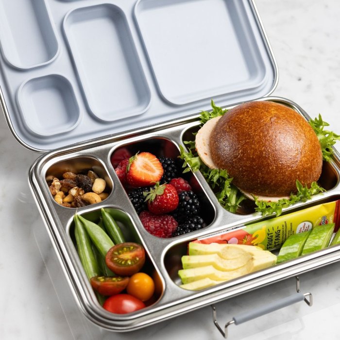 Stainless steel bento lunch box - 5 compartments - Sky