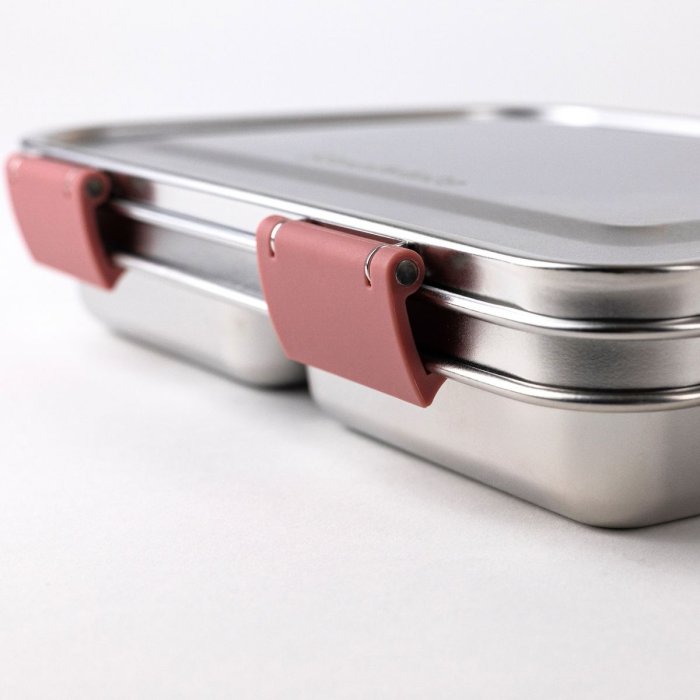 Kids stainless steel lunch box with 3 compartments - Rose