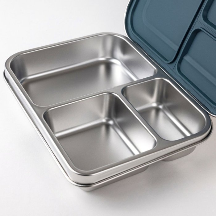 Kids stainless steel lunch box with 3 compartments - Teal