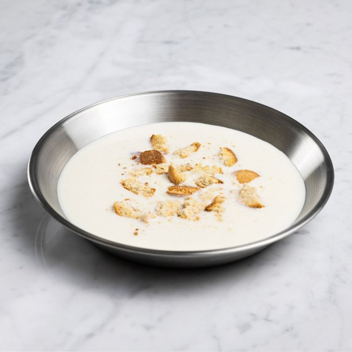 Deep stainless steel dinner plate - Set of 4