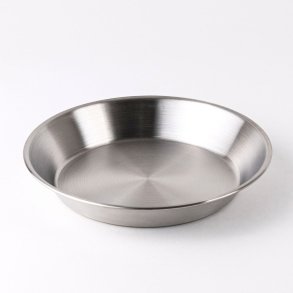 Deep stainless steel dinner plate - Set of 4