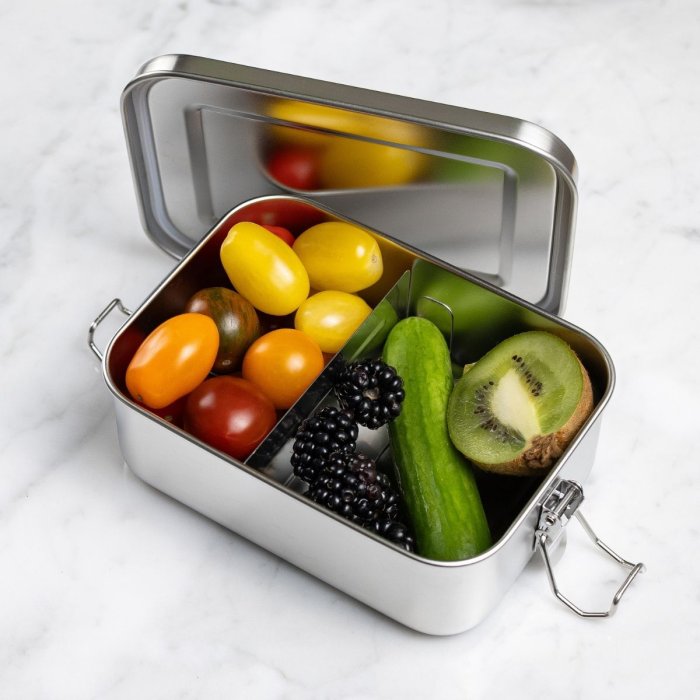 Stainless steel lunch box with compartments - 850 ml