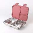 Kids stainless steel lunch box with 3 compartments - Rose