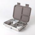 Kids stainless steel lunch box with 3 compartments - Taupe