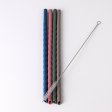 Silicone straws incl. straw cleaning brush - 4 Pack