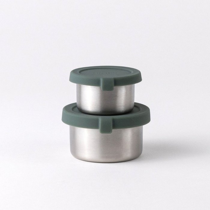 Small stainless steel containers for snacks - 2 pack - Pine