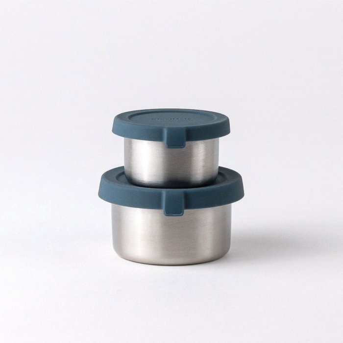 Small stainless steel containers for snacks - 2 pack - Teal