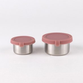 Small stainless steel containers for snacks - 2 pack - Rose