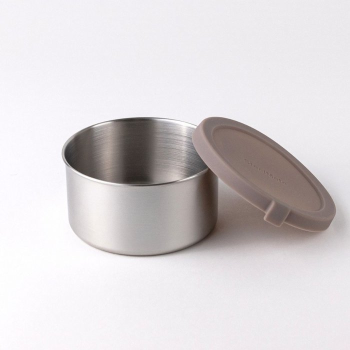 Stainless steel pots for snacks & storage, medium - Set of 2 - Taupe