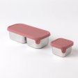 Stainless steel snack pots with lids - Set of 2 - Rose