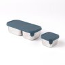Stainless steel snack pots with lids - Set of 2 - Teal