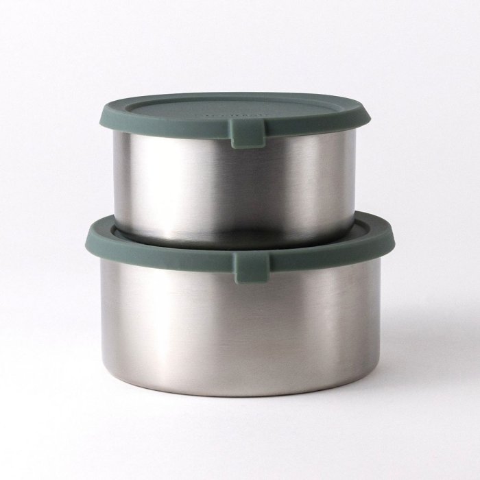 Stainless steel food containers, Large - Set of 2 - Pine