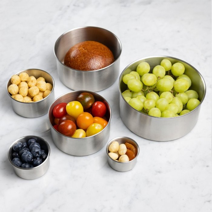 Small stainless steel containers for snacks - 2 pack - Pine