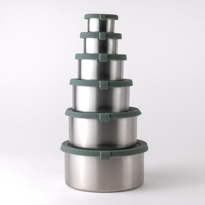 Small stainless steel containers for snacks - 2 pack - Pine