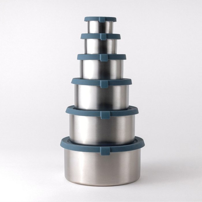Small stainless steel containers for snacks - 2 pack - Teal