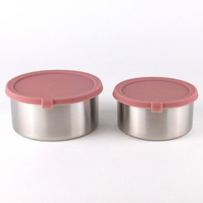 Stainless steel food containers, Large - Set of 2 - Rose