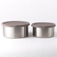 Stainless steel food containers, Large - Set of 2 - Taupe