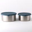 Stainless steel food containers, Large - Set of 2 - Teal