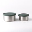 Stainless steel pots for snacks & storage, medium - Set of 2 - Pine