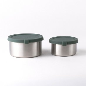 Stainless steel pots for snacks & storage, medium - Set of 2 - Pine