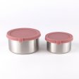 Stainless steel pots for snacks & storage, medium - Set of 2 - Rose