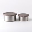 Stainless steel pots for snacks & storage, medium - Set of 2 - Taupe