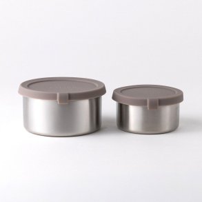 Stainless steel pots for snacks & storage, medium - Set of 2 - Taupe