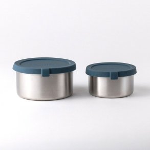 Stainless steel pots for snacks & storage, medium - Set of 2 - Teal