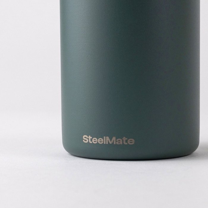 Insulated stainless steel water bottle with straw - Pine