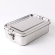 Large stainless steel lunch box with divider - 1400 ml