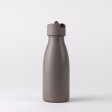 Insulated stainless steel water bottle with straw - Taupe