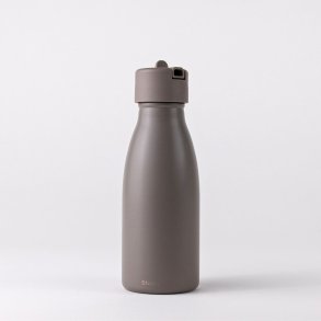 Insulated stainless steel water bottle with straw - Taupe
