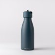 Insulated stainless steel water bottle with straw - Teal