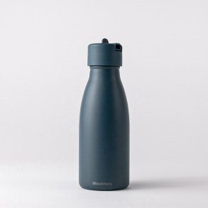 Insulated stainless steel water bottle with straw - Teal