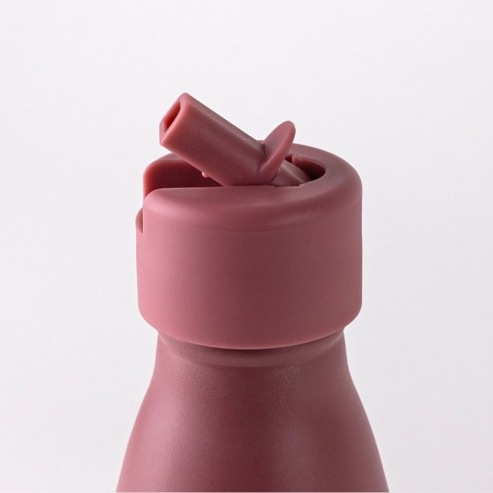 Insulated stainless steel water bottle with straw - Rose